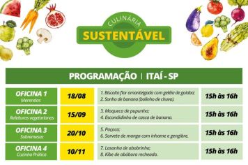 Programa oferece oficinas gratuitas de Culinária Sustentável para população de Itaí