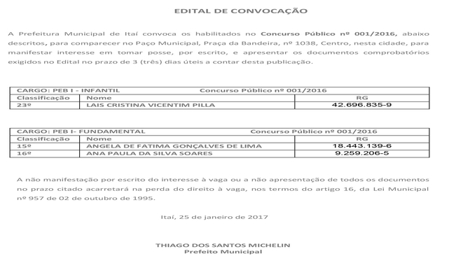 Edital de Convocação
