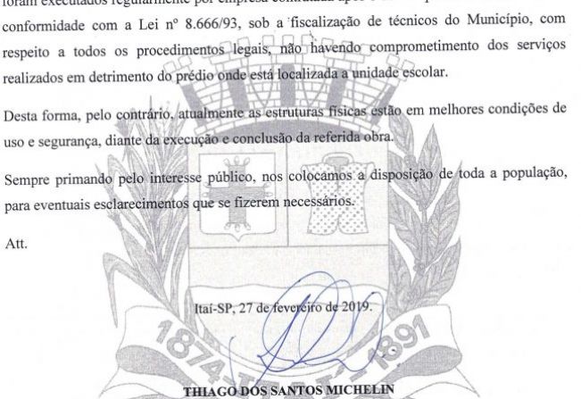 Esclarecimento à População